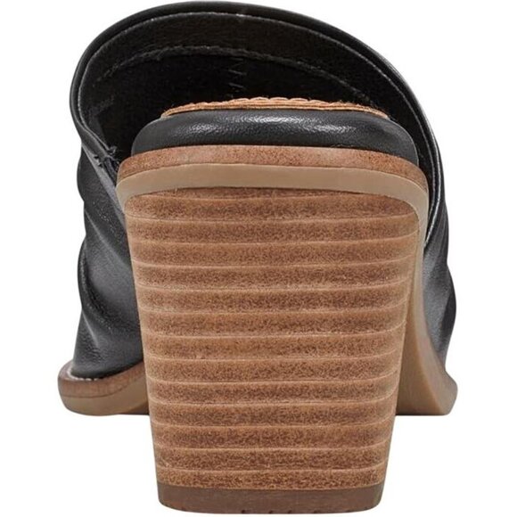 NWT Earth Adara Open Toe Block Heel Dress Sandals ETADARA Black Leather 8M - Picture 3 of 13